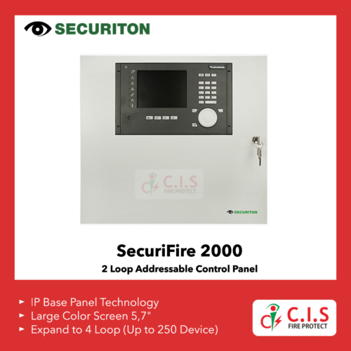 Securiton SecuriFire 2000 Adressable Fire Alarm Control Panel 2 Loop Expandable to 4