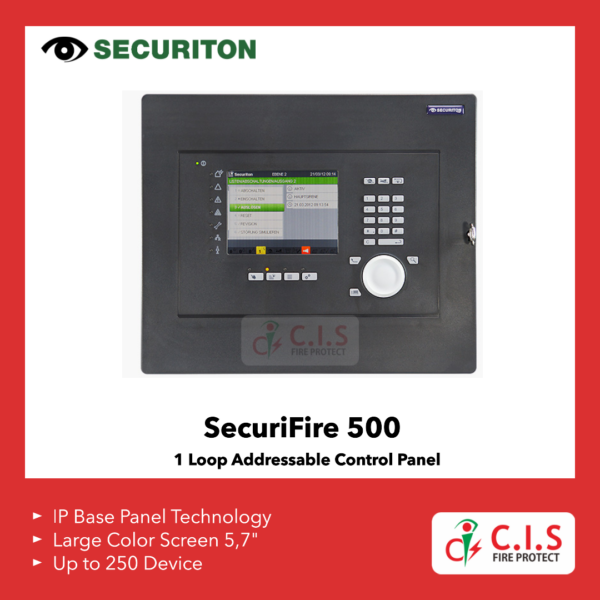 Securiton SecuriFire500 1 Loop Adressable Fire Alarm Control Panel