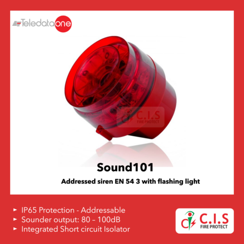 Teledata Sound101 Addressable Siren (Sounder) and Flashing Light