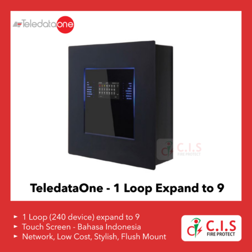 TeledataOne Fire Alarm Control Panel 1 Loop Expandable to 9 With Touch Screen